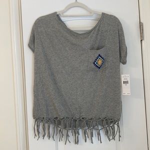Ralph Lauren Denim & Supply gray fringe top